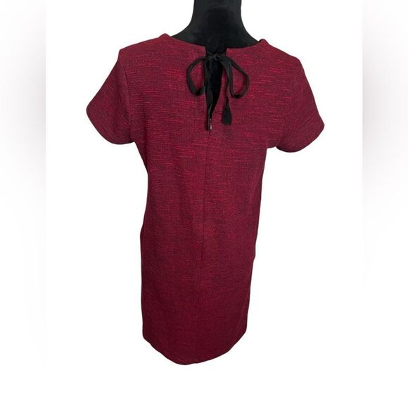 LOFT RED SHIFT KNEE LENGTH BOW TIE BACK CLASSIC & COMFY WOMENS DRESS SIZE 8 - Picture 8 of 9